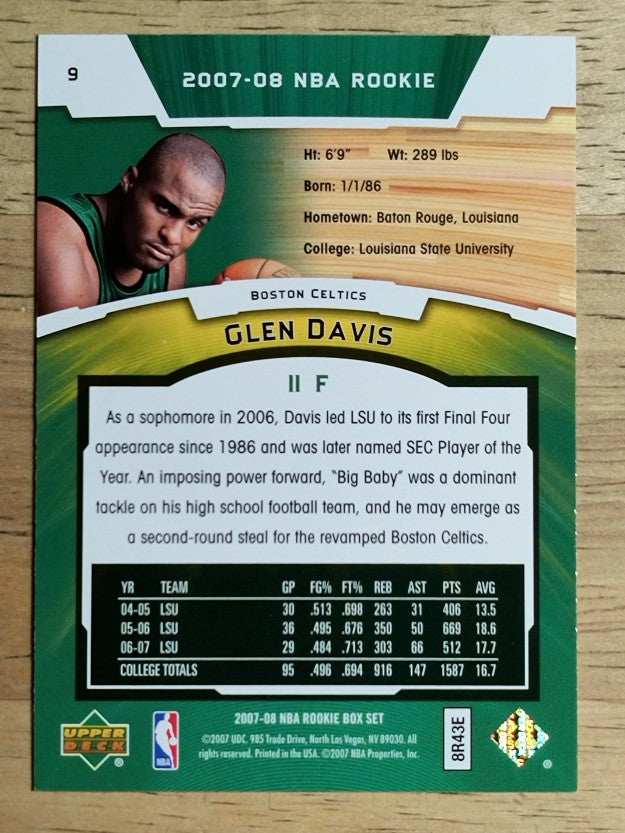 2007-08 Upper Deck NBA Rookie Box Set #9 Glen Davis
