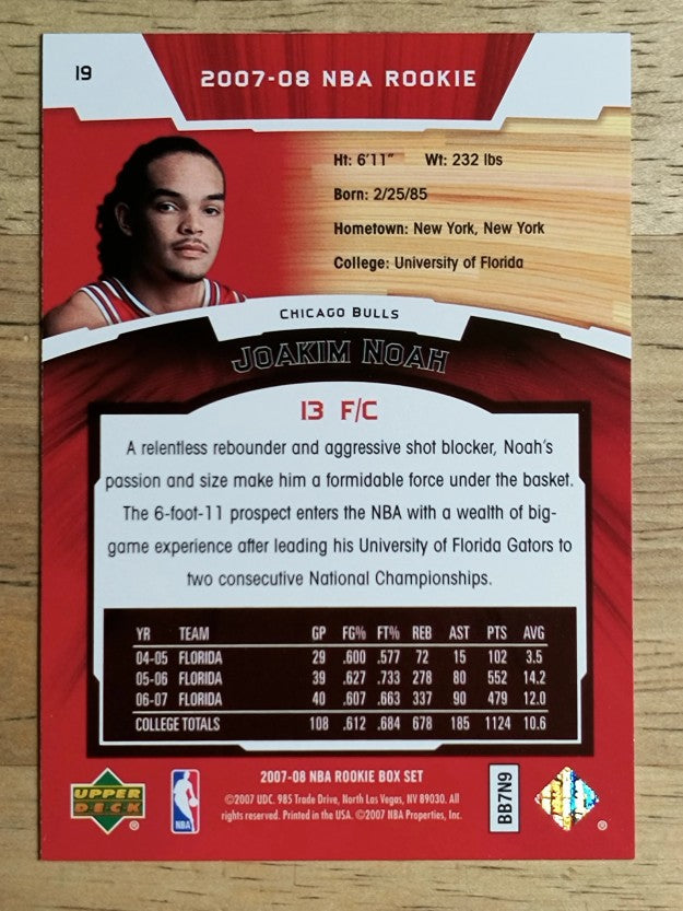 2007-08 Upper Deck NBA Rookie Box Set #19 Joakim Noah
