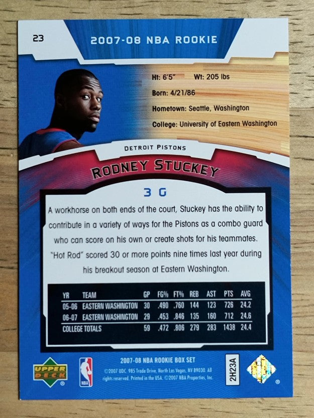 2007-08 Upper Deck NBA Rookie Box Set #23 Rodney Stuckey