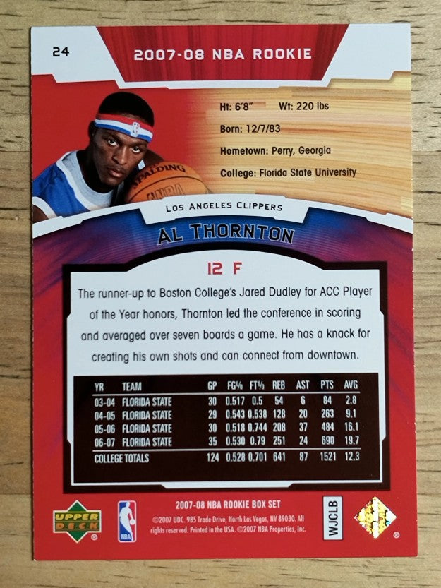 2007-08 Upper Deck NBA Rookie Box Set #24 Al Thornton