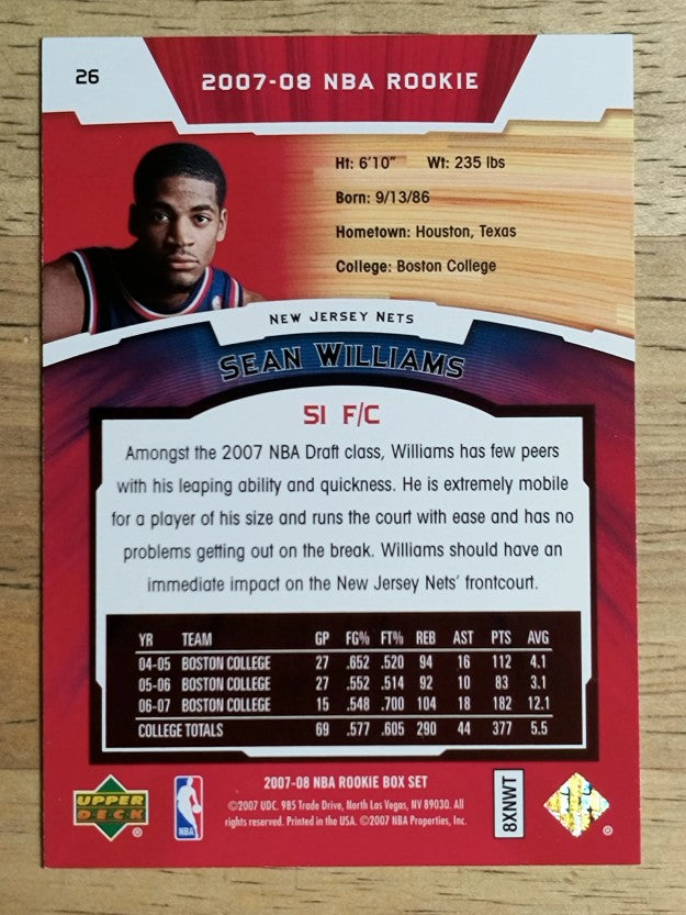 2007-08 Upper Deck NBA Rookie Box Set #26 Sean Williams