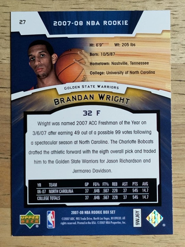 2007-08 Upper Deck NBA Rookie Box Set #27 Brandan Wright