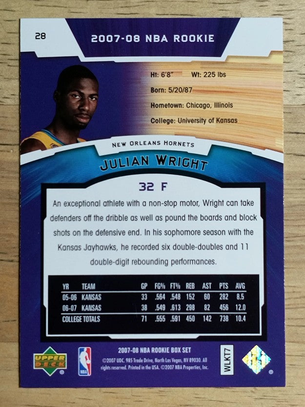 2007-08 Upper Deck NBA Rookie Box Set #28 Julian Wright