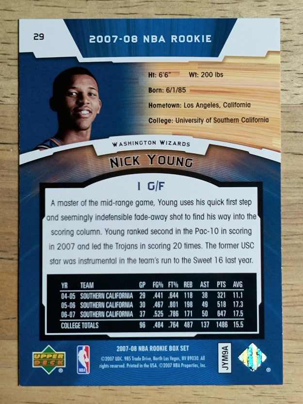 2007-08 Upper Deck NBA Rookie Box Set #29 Nick Young
