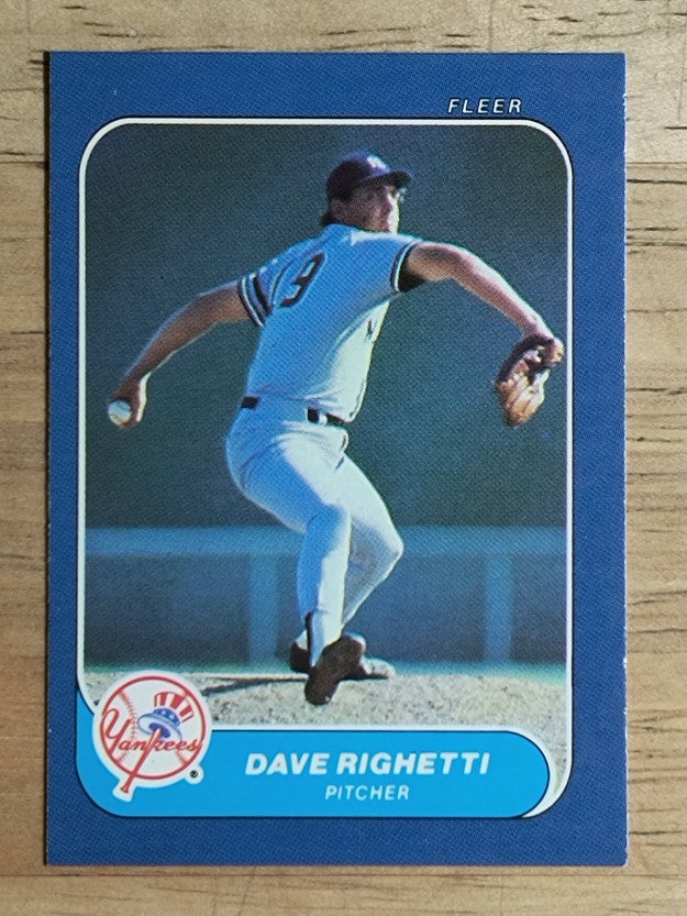 1986 Fleer Mini #25 Dave Righetti