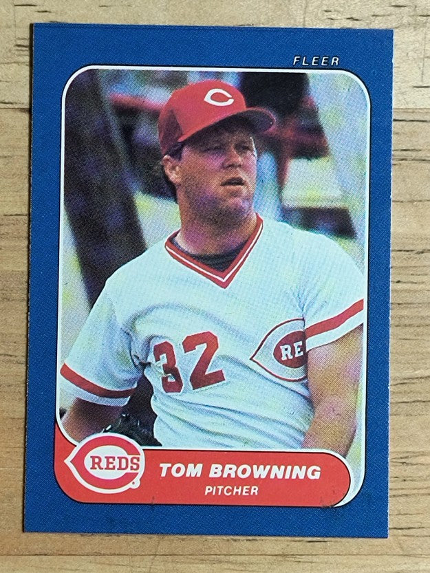 1986 Fleer Mini #38 Tom Browning