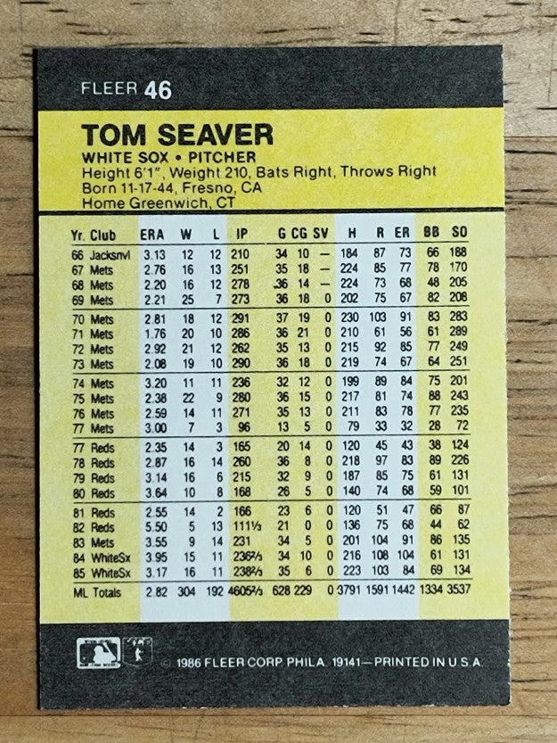 1986 Fleer Mini #46 Tom Seaver
