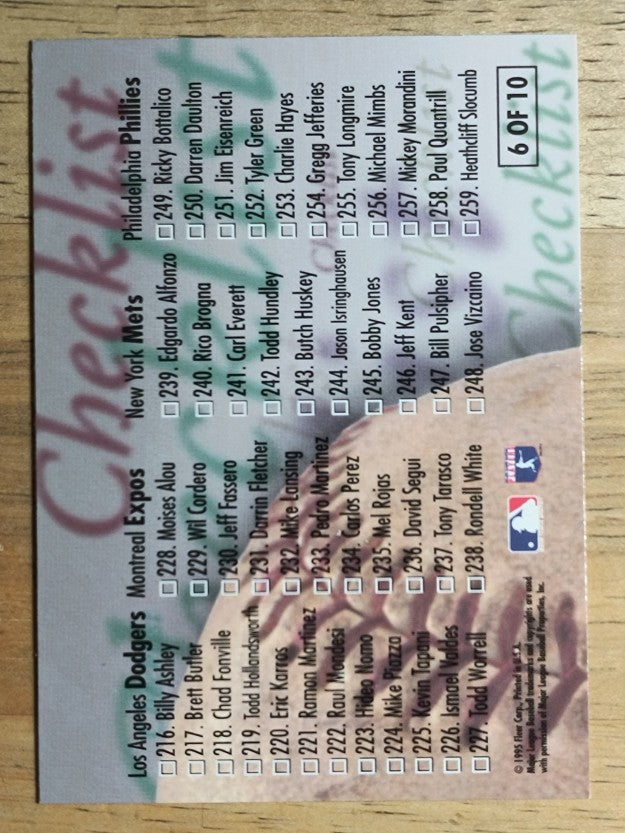1996 Ultra Checklists #A6 Mike Piazza