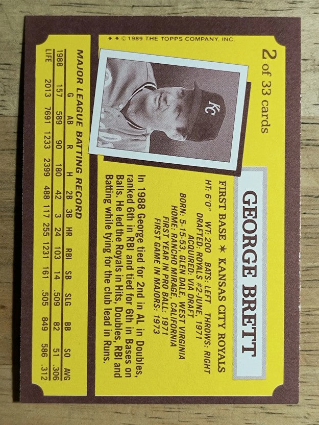 1989 Kay-Bee #2 George Brett