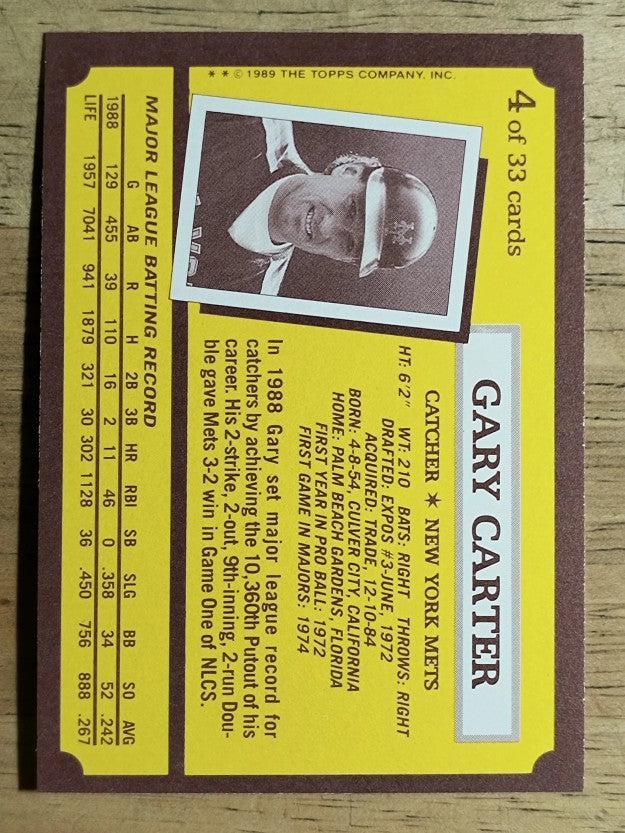1989 Kay-Bee #4 Gary Carter