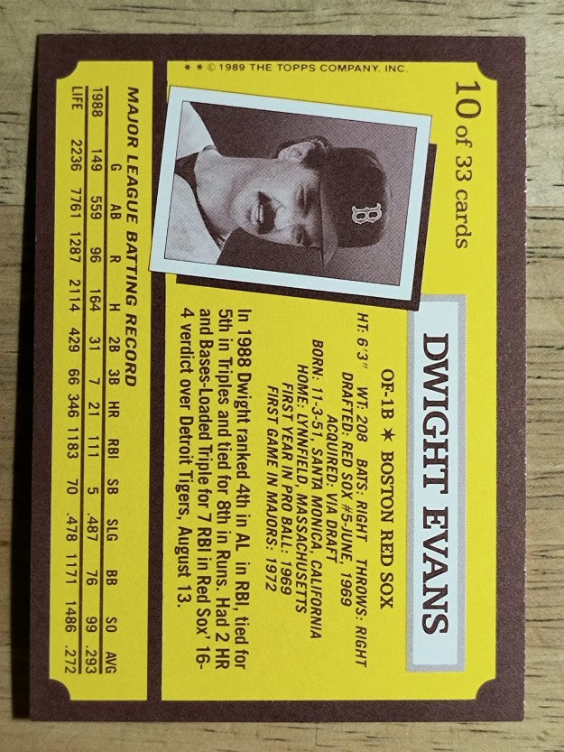 1989 Kay-Bee #10 Dwight Evans