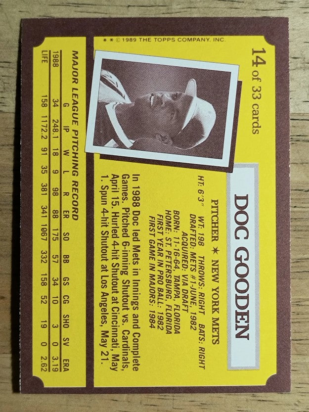 1989 Kay-Bee #14 Dwight Gooden