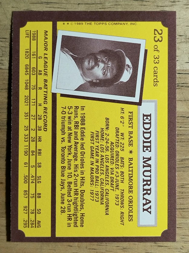 1989 Kay-Bee #23 Eddie Murray