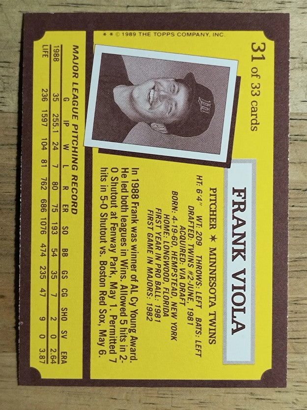 1989 Kay-Bee #31 Frank Viola