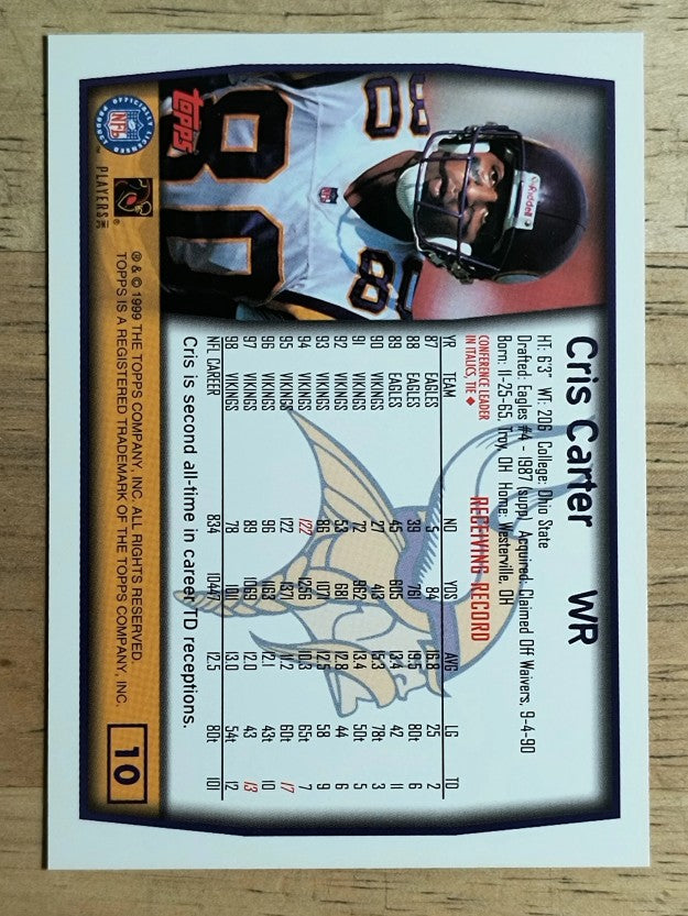 1999 Topps #10 Cris Carter