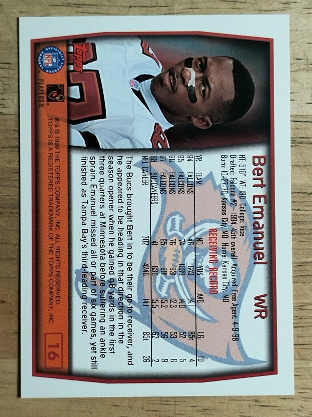 1999 Topps #16 Bert Emanuel
