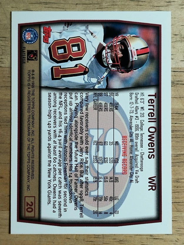 1999 Topps #20 Terrell Owens