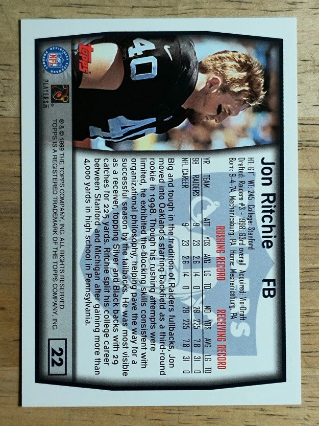 1999 Topps #22 Jon Ritchie