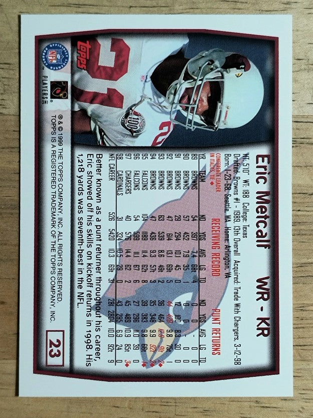 1999 Topps #23 Eric Metcalf