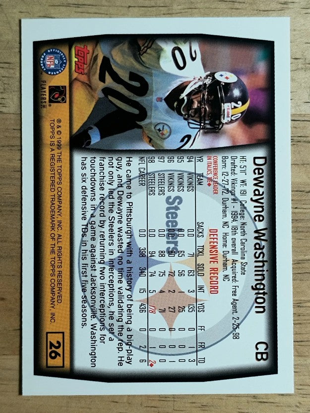 1999 Topps #26 DeWayne Washington