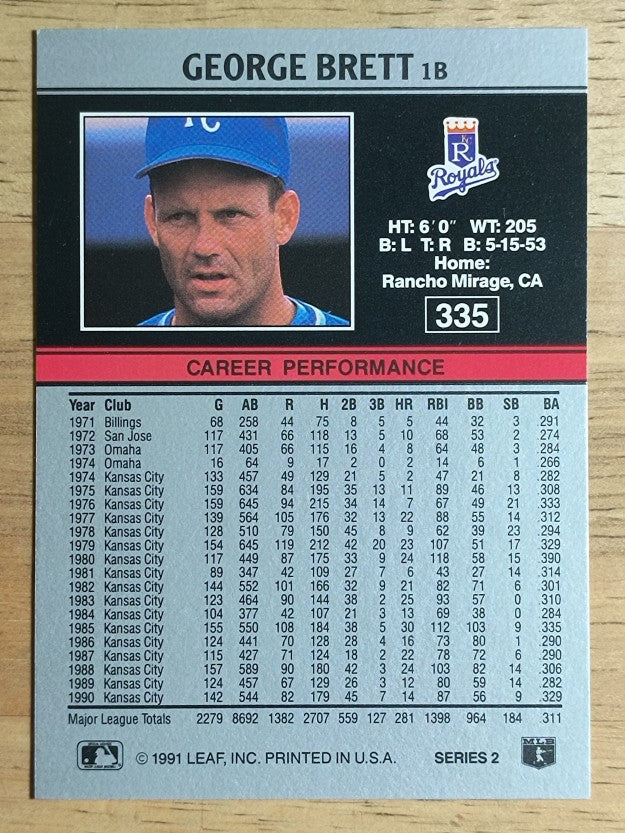 1991 Leaf #335 George Brett