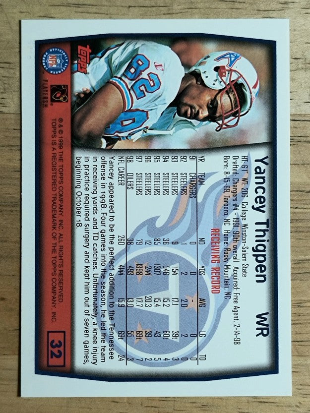 1999 Topps #32 Yancey Thigpen