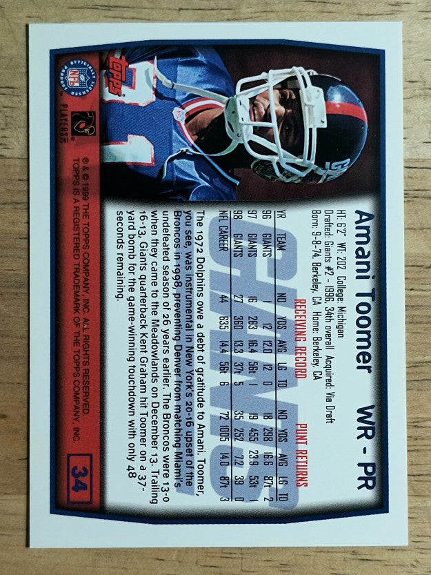 1999 Topps #34 Amani Toomer