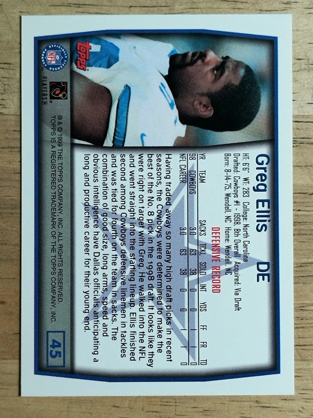 1999 Topps #45 Greg Ellis