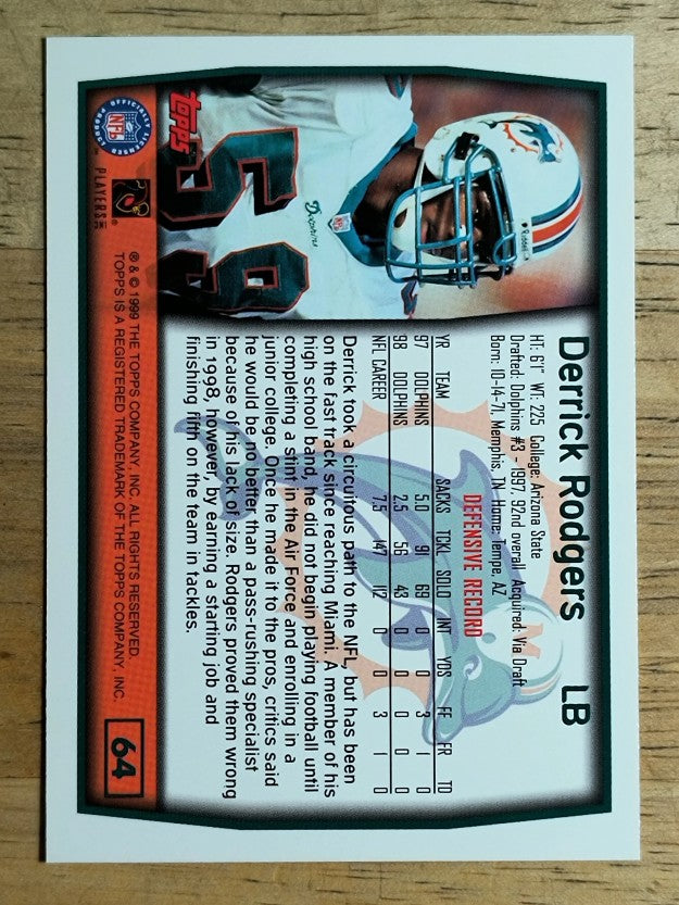 1999 Topps #64 Derrick Rodgers