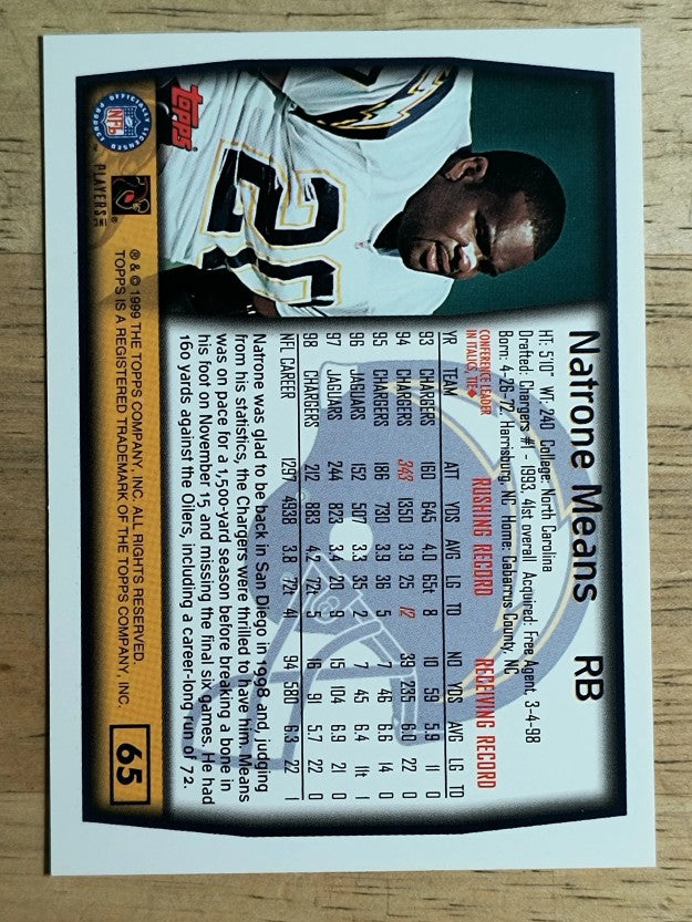 1999 Topps #65 Natrone Means