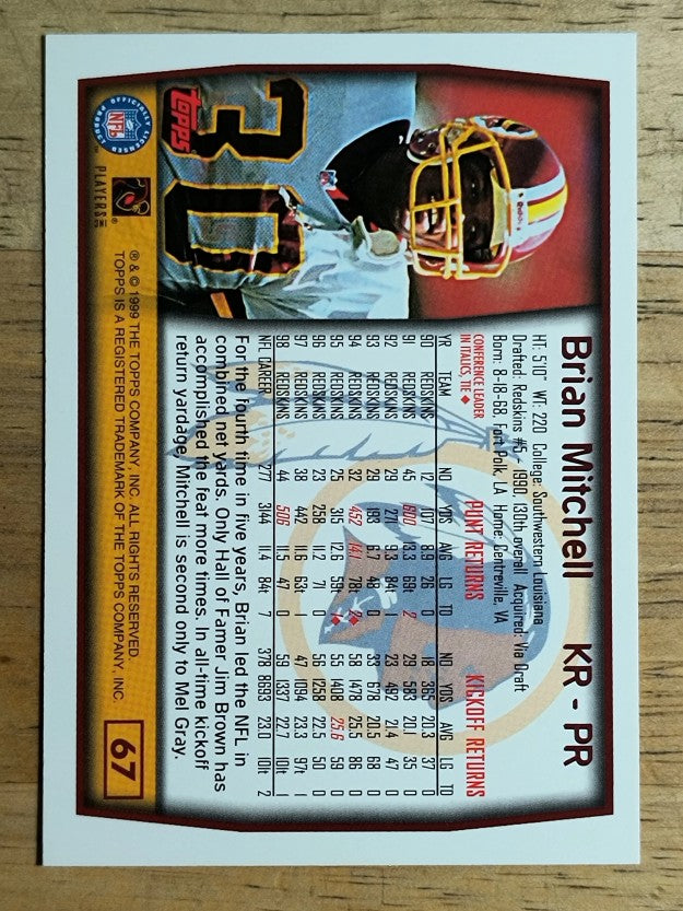 1999 Topps #67 Brian Mitchell