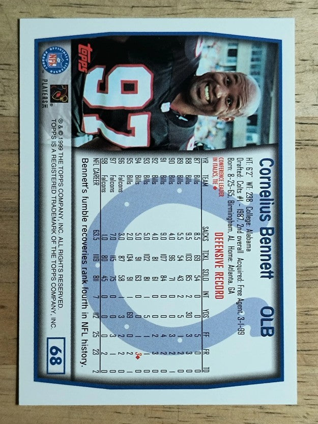 1999 Topps #68 Cornelius Bennett
