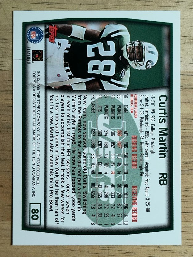 1999 Topps #80 Curtis Martin