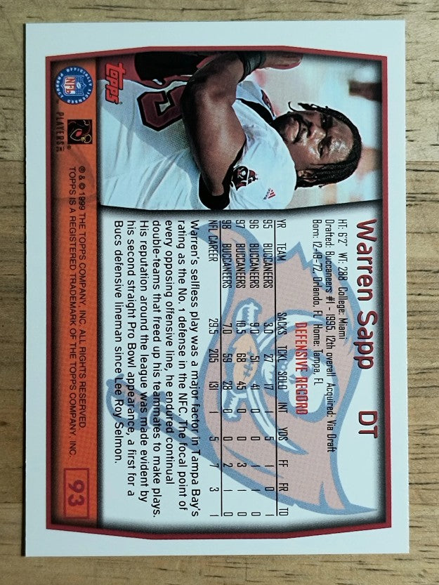 1999 Topps #93 Warren Sapp