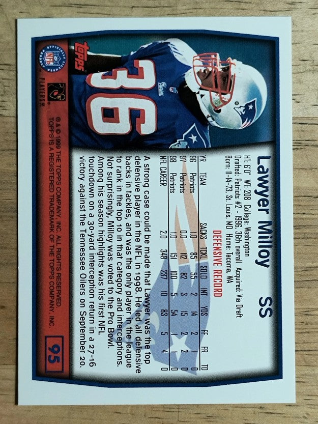 1999 Topps #95 Lawyer Milloy