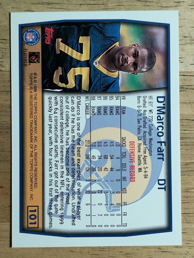 1999 Topps #101 D'Marco Farr