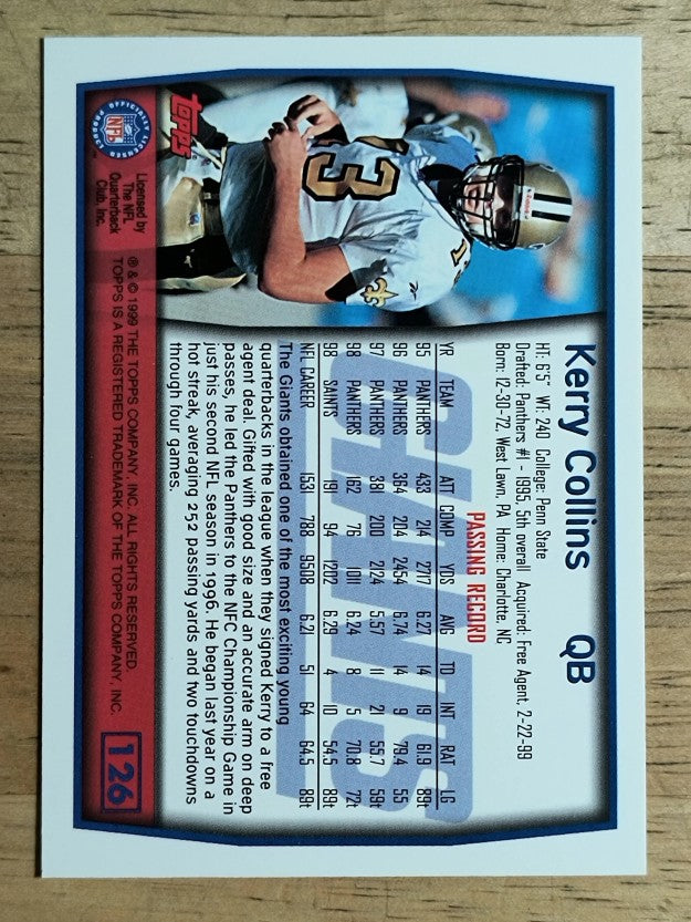1999 Topps #126 Kerry Collins