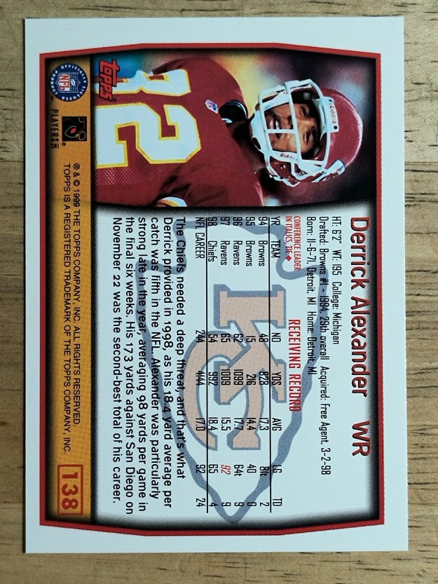 1999 Topps #138 Derrick Alexander