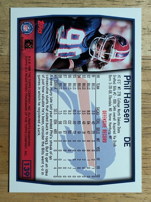 1999 Topps #139 Phil Hansen