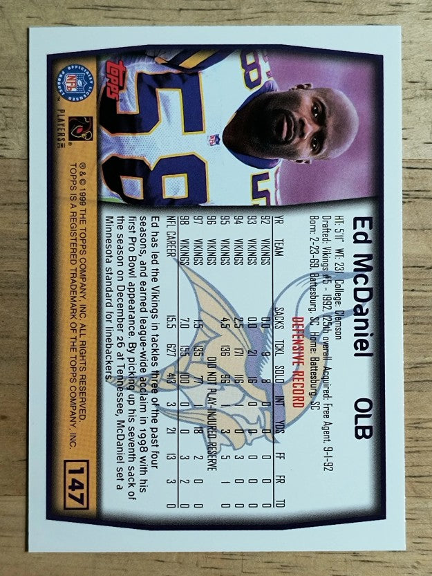 1999 Topps #147 Ed McDaniel