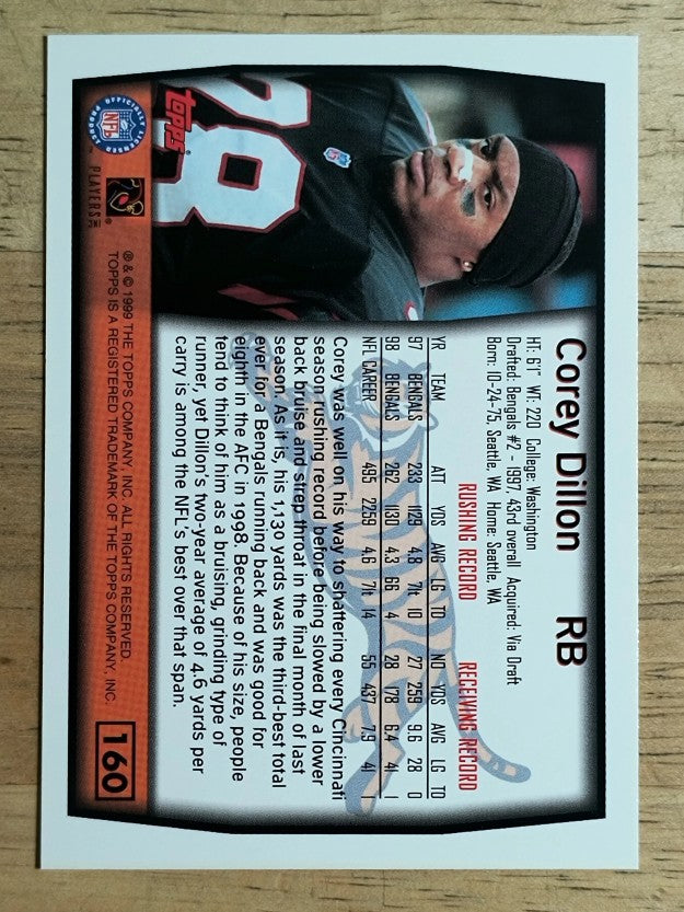 1999 Topps #160 Corey Dillon