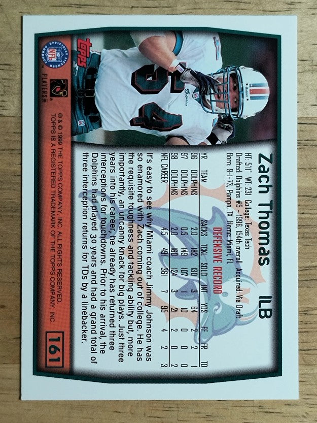 1999 Topps #161 Zach Thomas