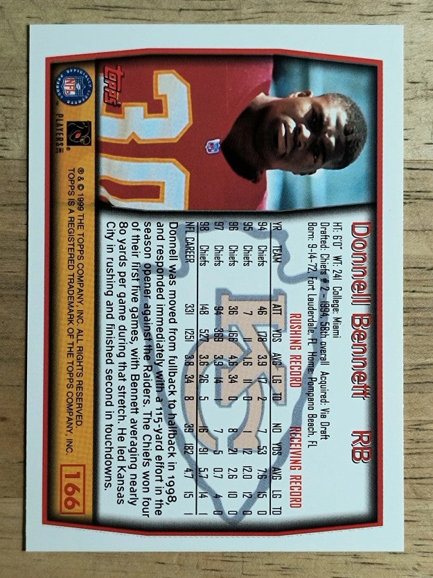1999 Topps #166 Donnell Bennett