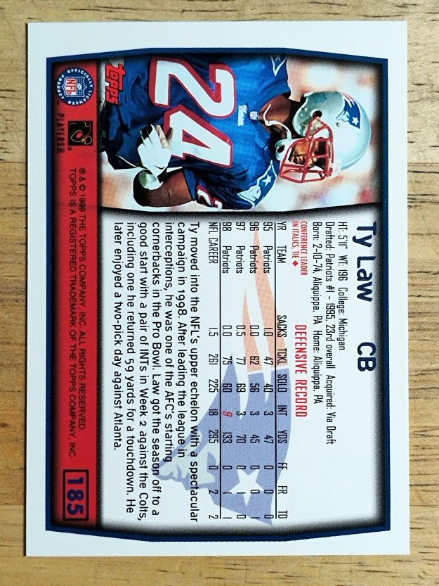 1999 Topps #185 Ty Law