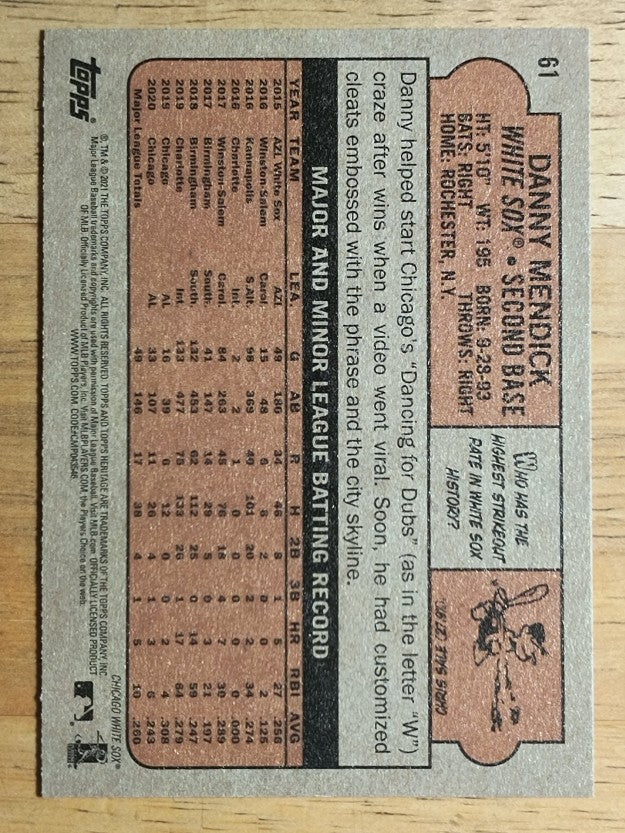 2021 Topps Heritage #61 Danny Mendick
