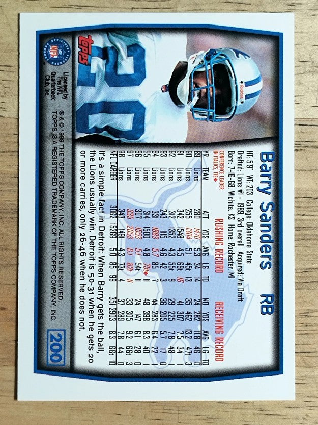 1999 Topps #200 Barry Sanders