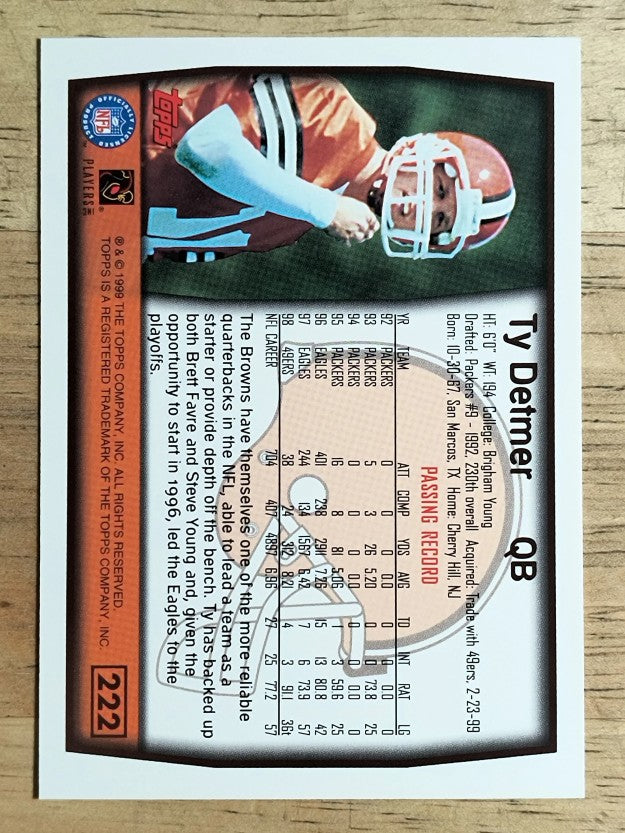 1999 Topps #222 Ty Detmer