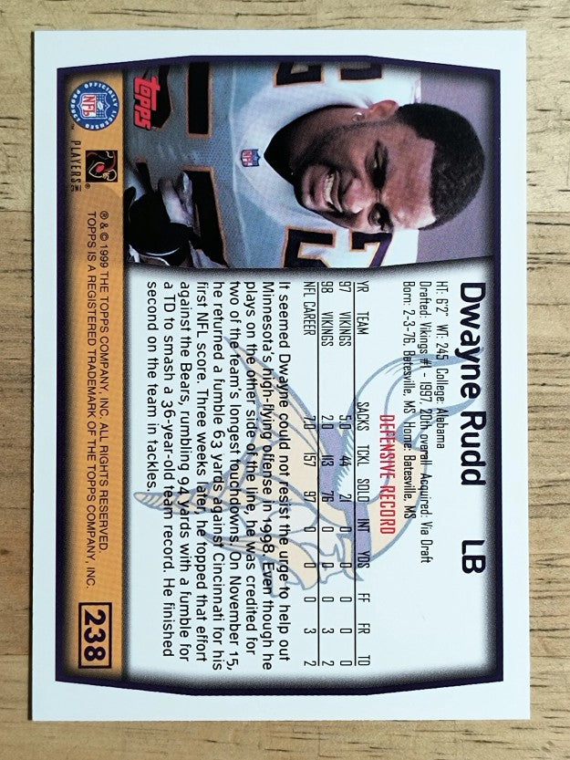 1999 Topps #238 Dwayne Rudd