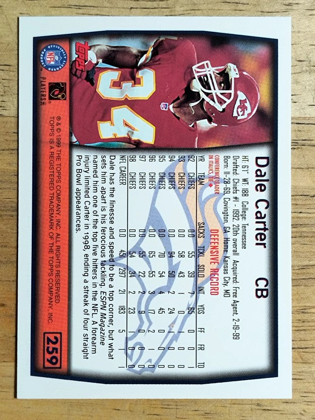 1999 Topps #259 Dale Carter