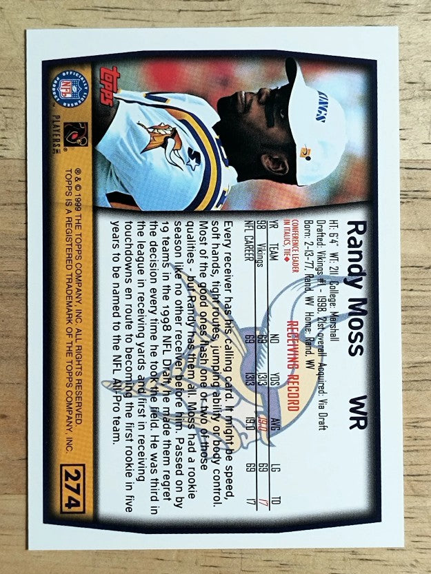 1999 Topps #274 Randy Moss